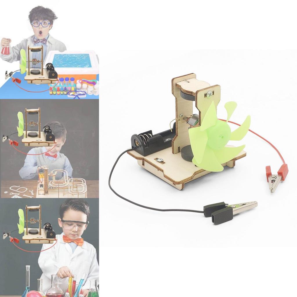 Pädagogischer DIY-Elektromotor-Bausatz aus Holz für MINT-Experimente von Grund- und Mittelschülern