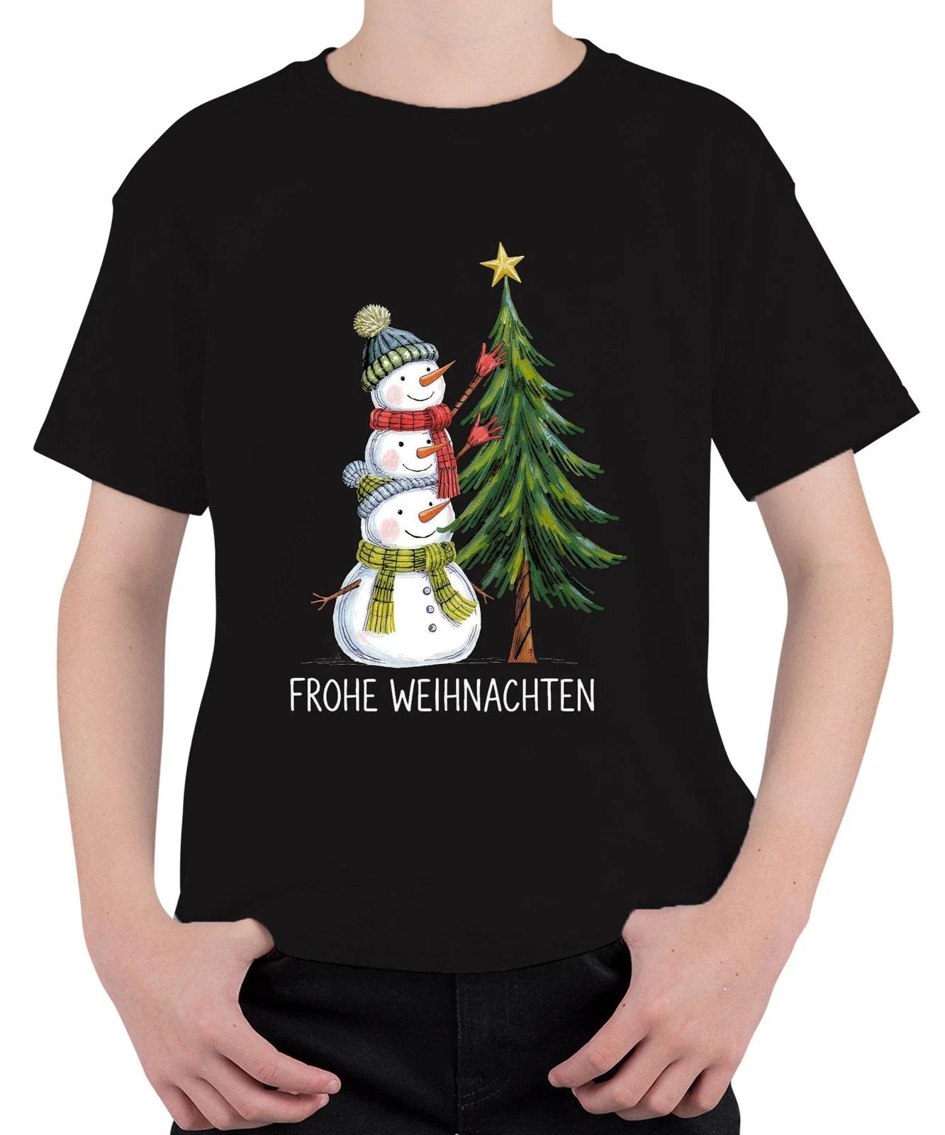 Frohe Weihnachten Schneemänner Weihnachtsbaum Niedlich Kinder Unisex Kinder T-Sh XXXL