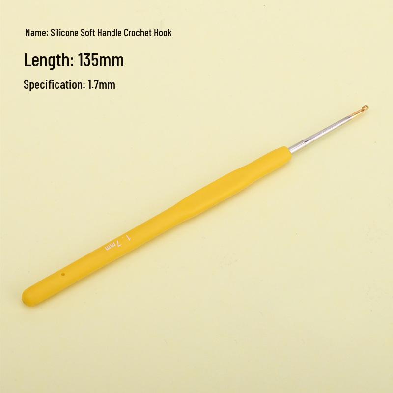Candy-colored Crochet Hook with Gold-Plated Head - Soft Handle for DIY Sweaters, Shoes, and Hats