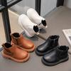 Children Short Boots Soild Color Versatile Kids Ankle Boots Soft Bottom Non-slip 2025 Autumn Winter New Boys Girls Fashion Boots