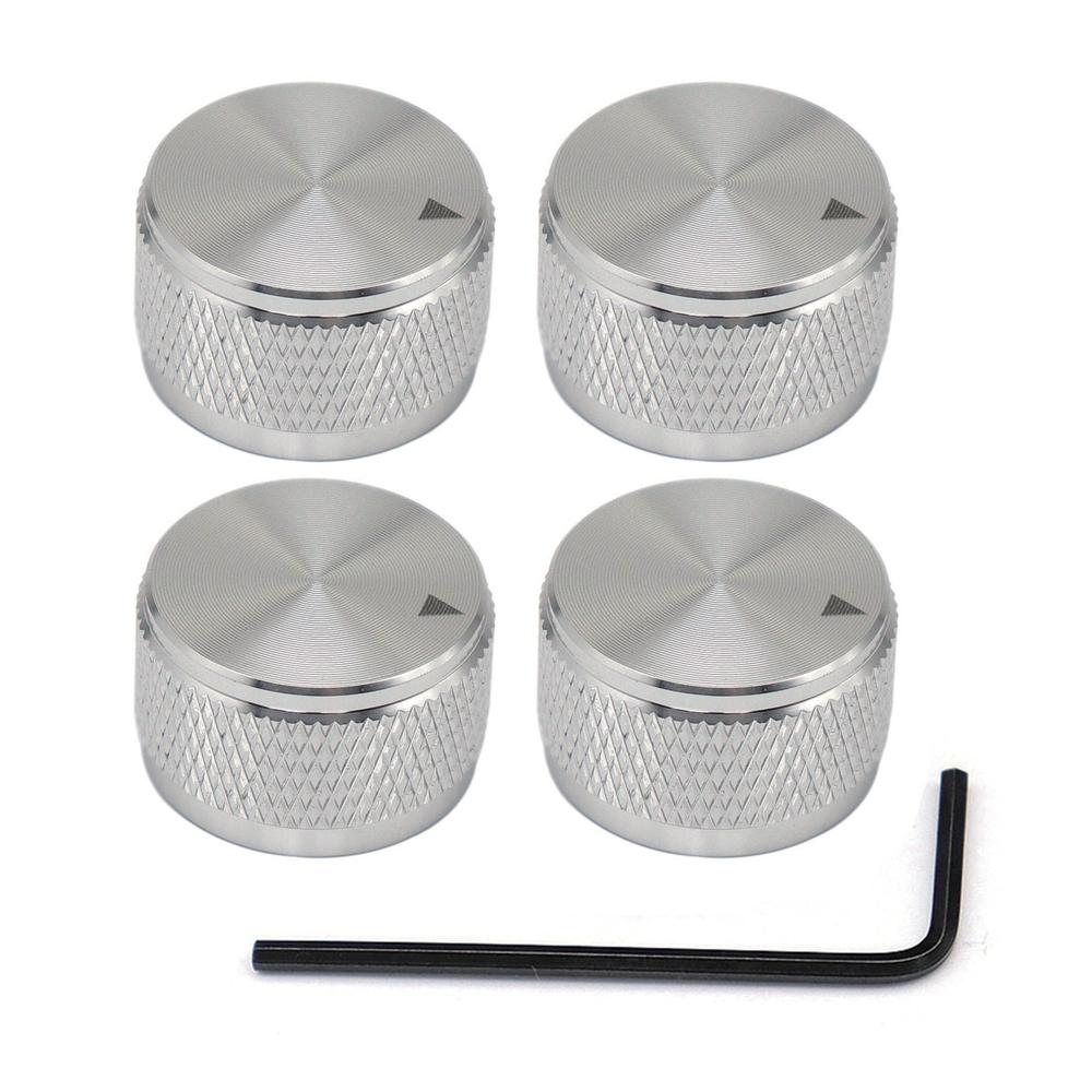 Aluminium Potentiometer Knobs 6mm Metal Pot Guitar Knobs with Indicator and Set Screw for Guitar/Bass/Audio Equipments