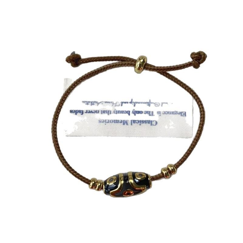 Nine Eyes Dzi Bead Series Bracelet Premium Light Luxury Enamel Men'S And Women'S Adjustable Hand Rope