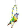 Colorful Pet Parrot Swing Bird Cage Toy Wooden Suspension Bridge Hanging Decor