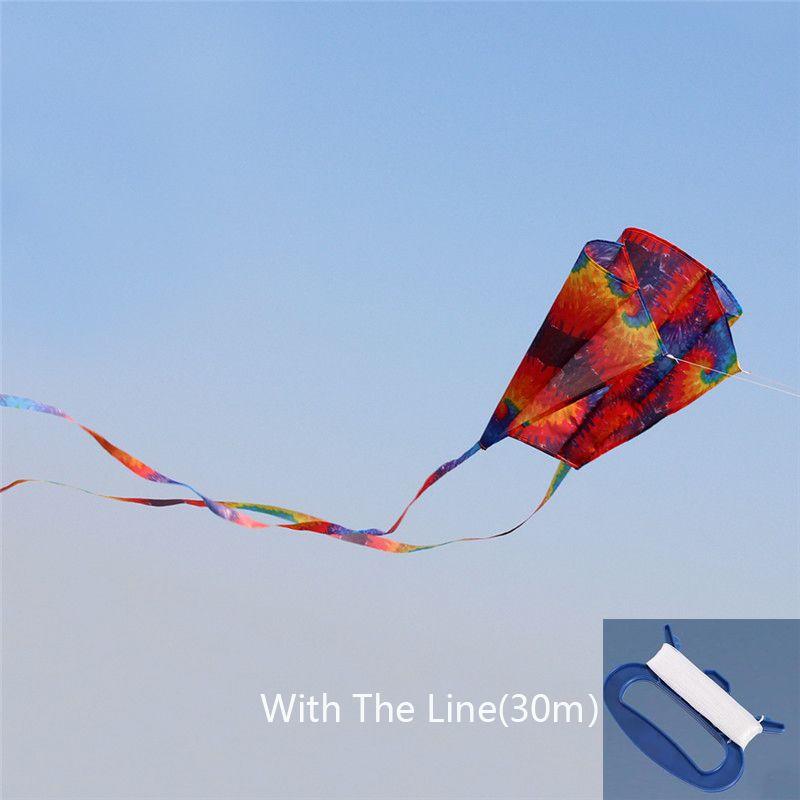 Colorful Parafoil Kite With Long 200cm Tails And 30m Flying Line For Outdoor Fun