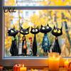 Waterproof Pvc Window Film Halloween Cartoon Black Cat Static Sticker, PVC Decorative Seasonal Glass Stickers Decal, Clings for Living Room