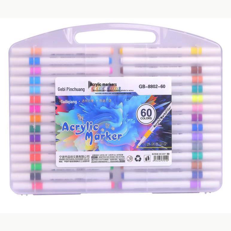 Children's Acrylic Watercolor Marker Set - Waterproof, Opaque, Overlapping Colors in Gift Box