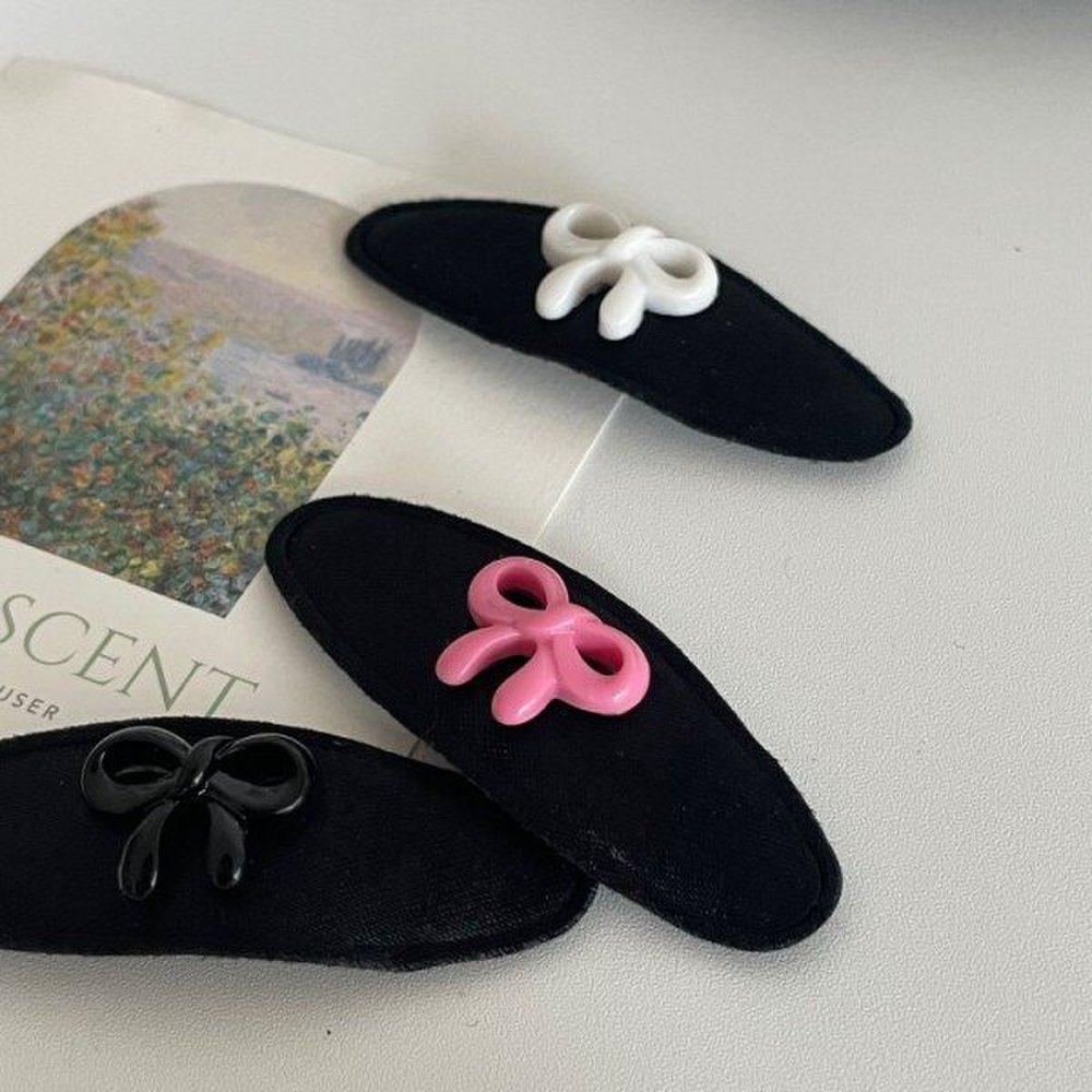 

Mno Mini Acrylic Ribbon Ballet Core Y2K Bangs Side Hair Pin Hairpin black