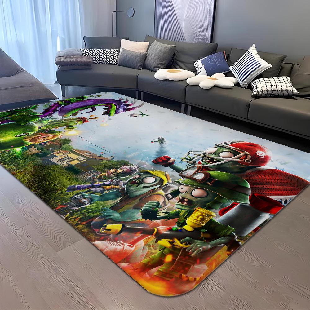 Game Plants Vs Z-Zombies Bathroom Mat Kids Room Bedroom Decoration Balcony Anti-Slip Doormat Living Room Bedside Area Rugs