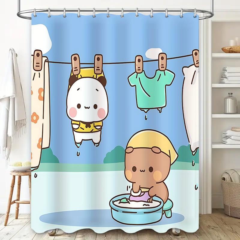 Dunika Chen Adorable Cartoon Shower Curtain Home Decoration Waterproof And Mildew Resistant Durable Easy To Install And Maintain Easy-Clean