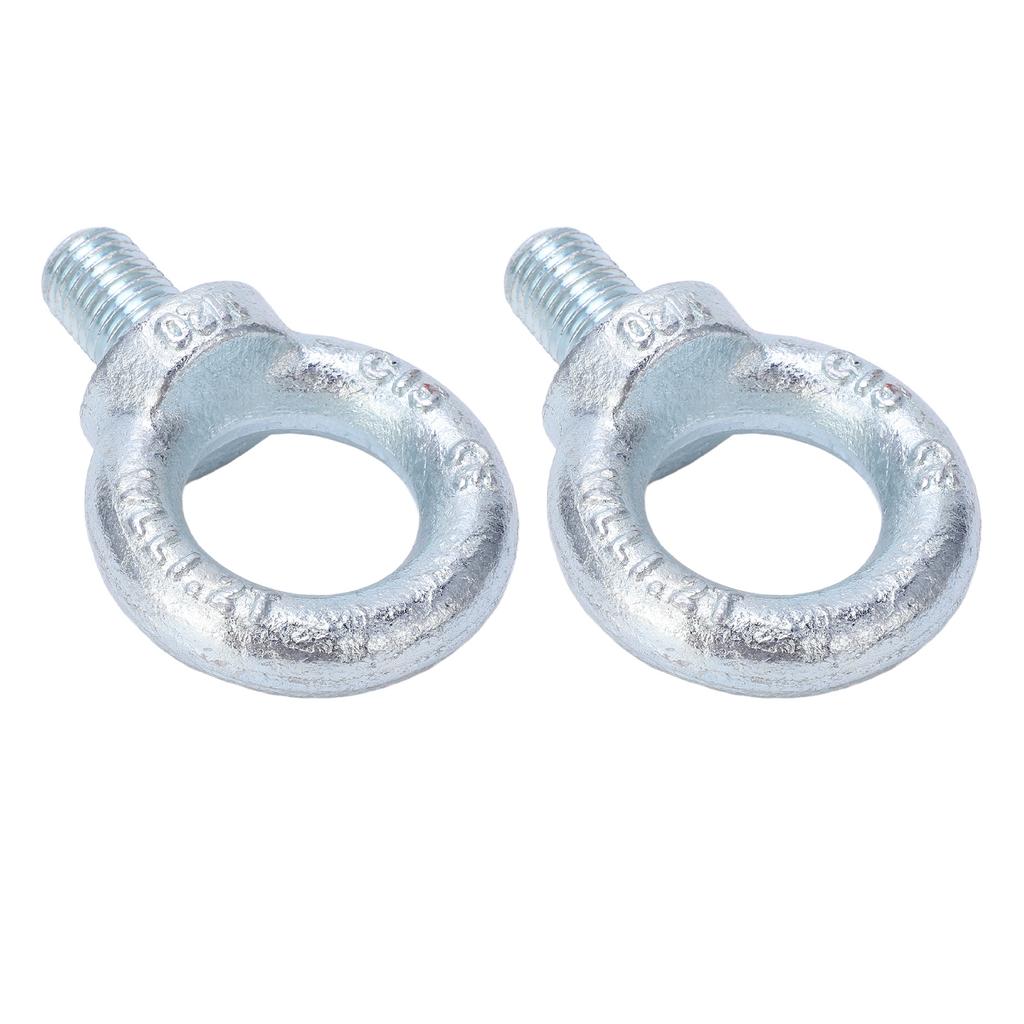 2PCS Lifting Ring Bolts Galvanized Carbon Steel Eyebolts Deep Threaded Lifting Shoulder Eyebolt M20