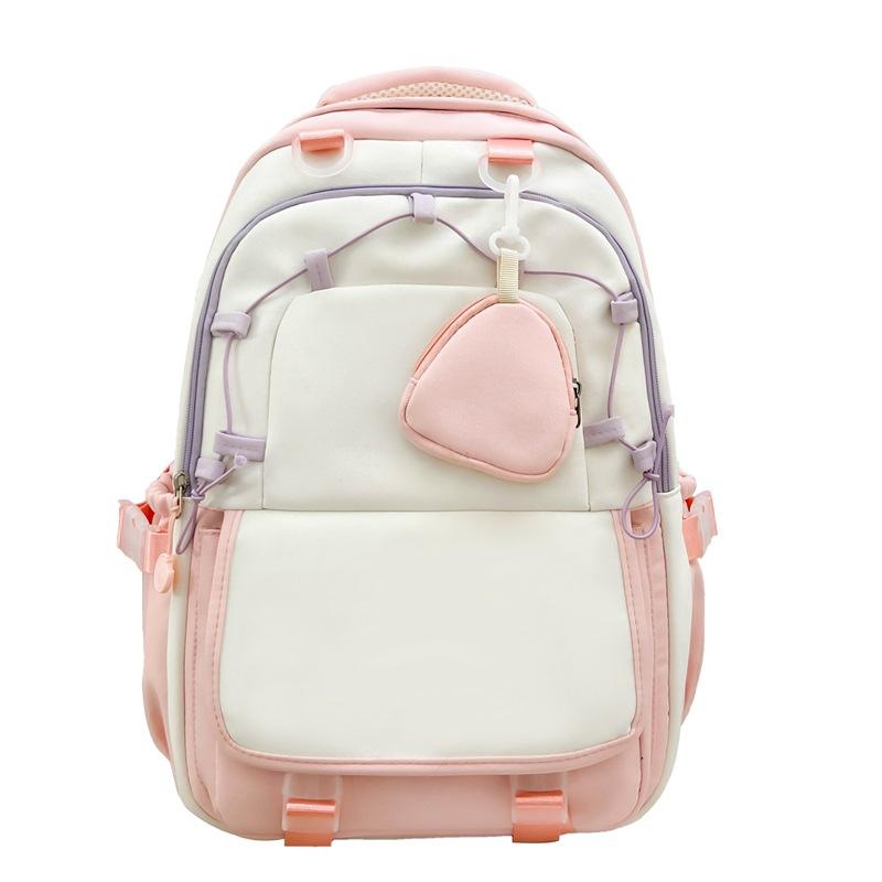 Schoolbag New Fashion Versatile Simple Shoulder Cute Backpack Lightweight Trend Large Capacity School Season Backpack