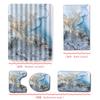 Marble Bathroom Shower Curtain Bath Towel Floor Mat Five-Piece Set Bathroom Toilet Carpet Shower Foot Mat