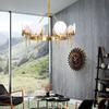 Modern Marble Copper Chandelier: Designer Round Lighting for Living Room, Restaurant, or Bedroom