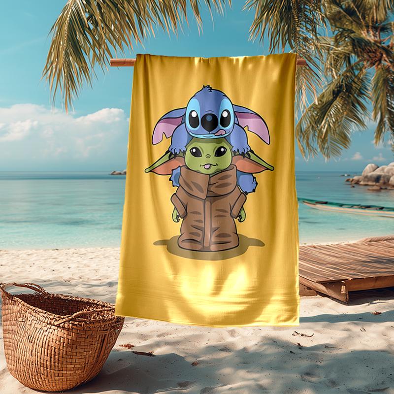 Ultra-Soft Beach Towel with Stitch Theme,Ideal for Pool - Camping, Diving - Perfect Travel Essential, Vibrant Beach Towel.