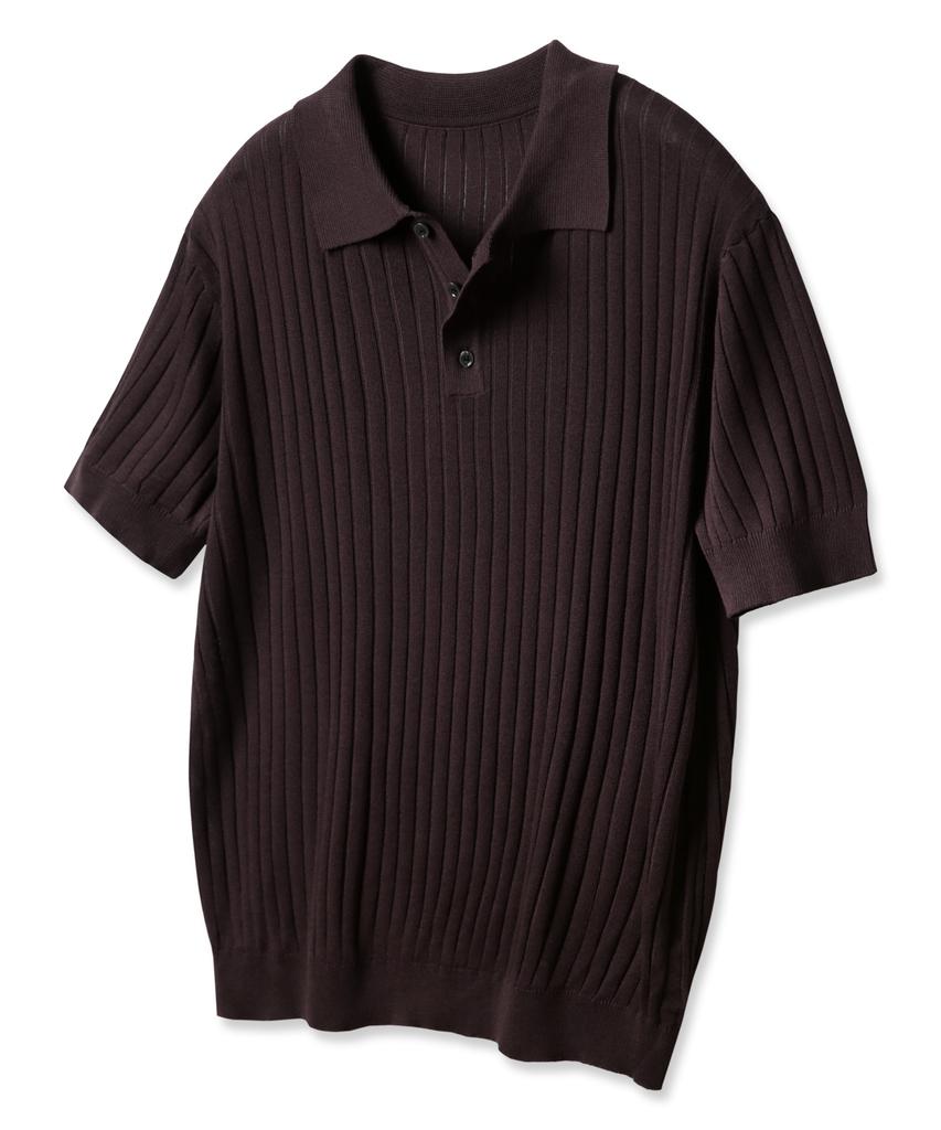 ALVINCLO [Deluxe] Vertical Ribbed Collar Short Sleeve Knit Dlx2914 (3 Colors)