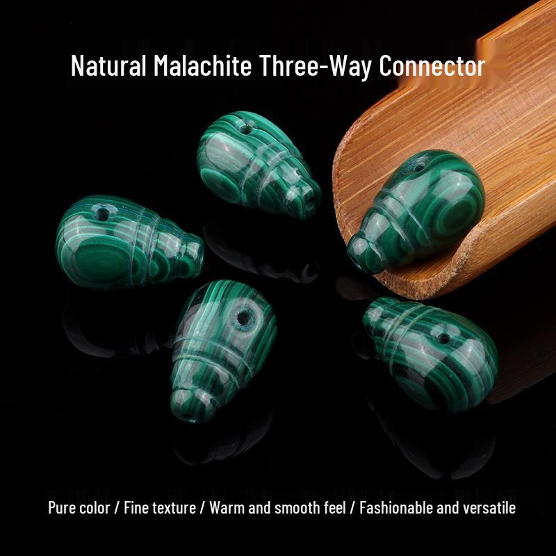 Malachite Three-Way Pendant Charm Bracelet with Star, Moon, and Bodhi Beads