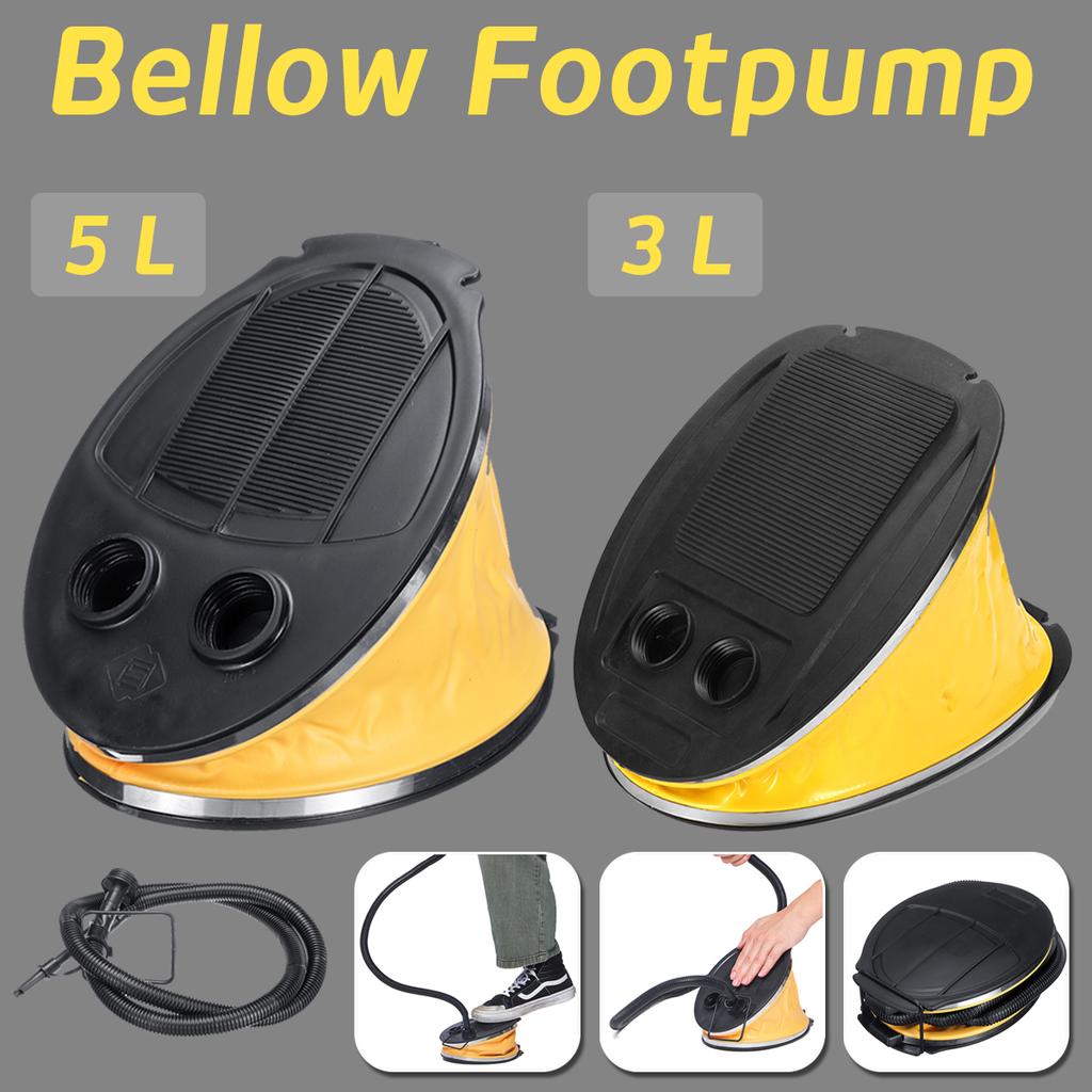 NEW AIR STEP FOOT PUMP INFLATES DEFLATE 5 LITRE BELLOW FOR AIR BED POOL BOAT TO