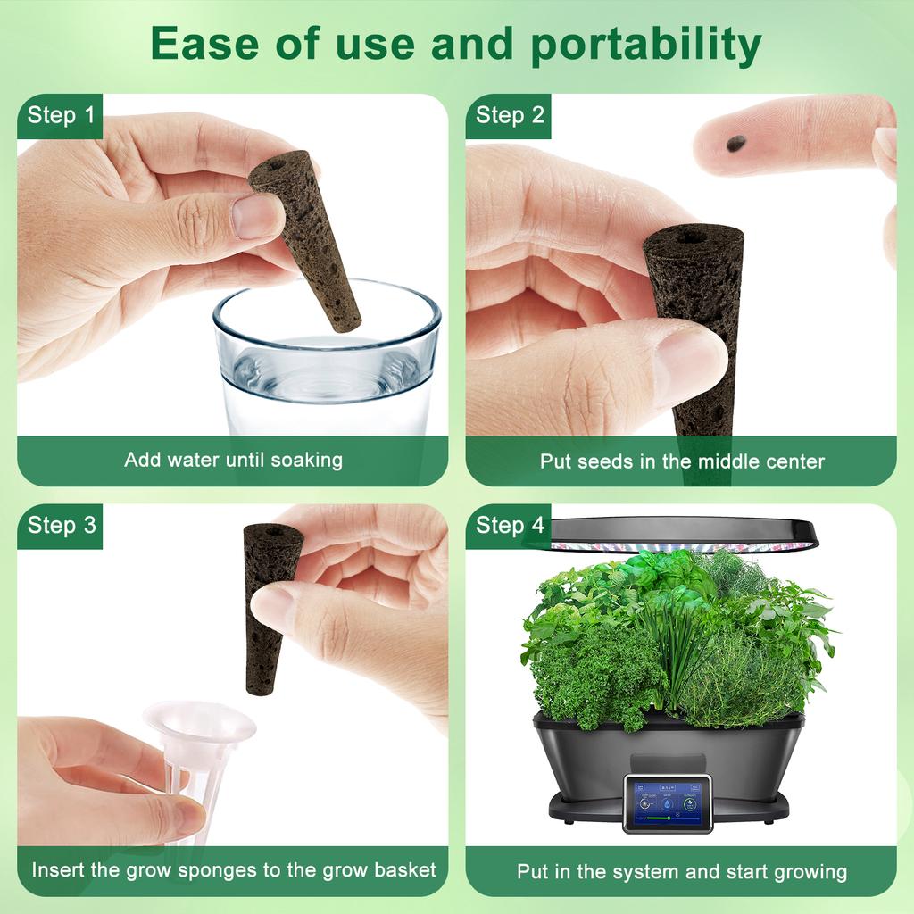 10/50/100 ks houbiček na pěstování semen, náhradní houbičky na kořenovou hydroponickou instalaci, houbičky na vnitřní zahradu, savé grow pody, sada