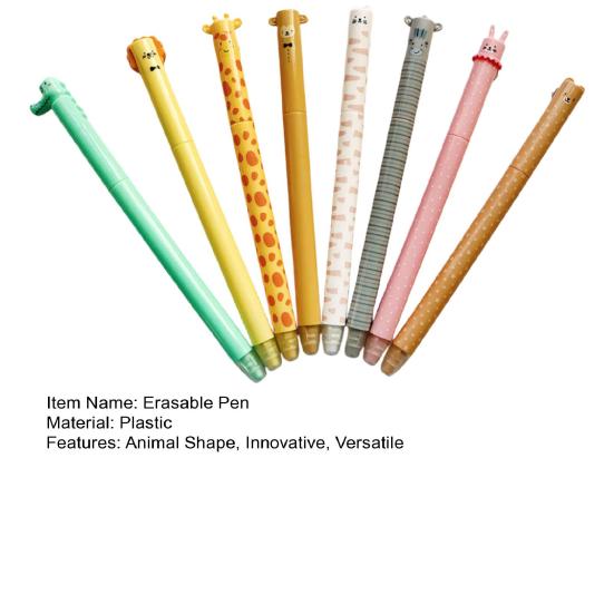 8Pcs Animal Themed Erasable Gel Pens 0.7mm Fine Tip Pens for Smooth Writing Fun Writing Tools for School Office Note Taking