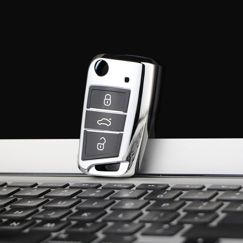 TPU Car Key Case Full Cover for VW Volkswagen Golf 7 MK7 Tiguan MK2 for SEAT Ateca Leon FR 2 Ibiza for Skoda Octavia Accessories