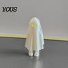 Spooky Ghost Ornament 3D Printed Halloween Figurine, Statue, Movable Joints Matte White Figure Fidget Toy, Desktop Decoration for Home Office,