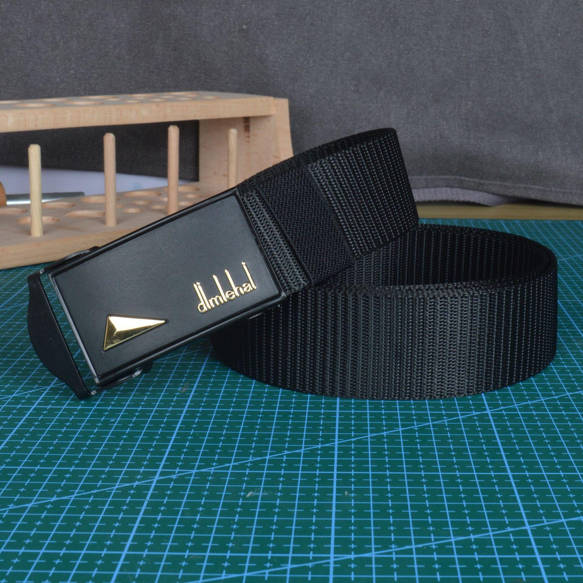 

Ремень из холста, мужской плетеный ремень из нейлона с автоматической пряжкой, нескользящий, прочный, дышащий, ремень для стойл 120cm чёрный