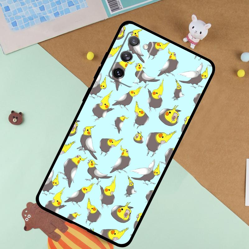 

Cartoon Cockatiel Collage Soft Case For Samsung Galaxy S25 Ultra S9 S10 S20 S21 S22 S23 S24 Plus S24 FE Funda Cover Galaxy S20 FE