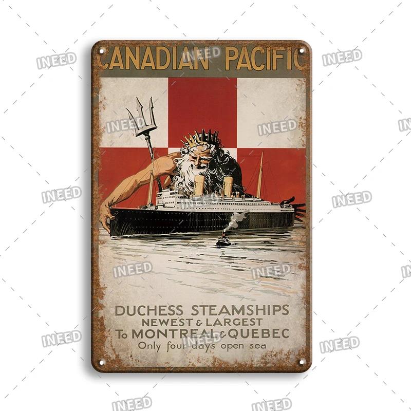 Vintage Yacht Club Art Decor Metal Poster, Retro Boat, Anchor Iron Painting, Personalized Man Cave, Beach Bar Decor Plaques