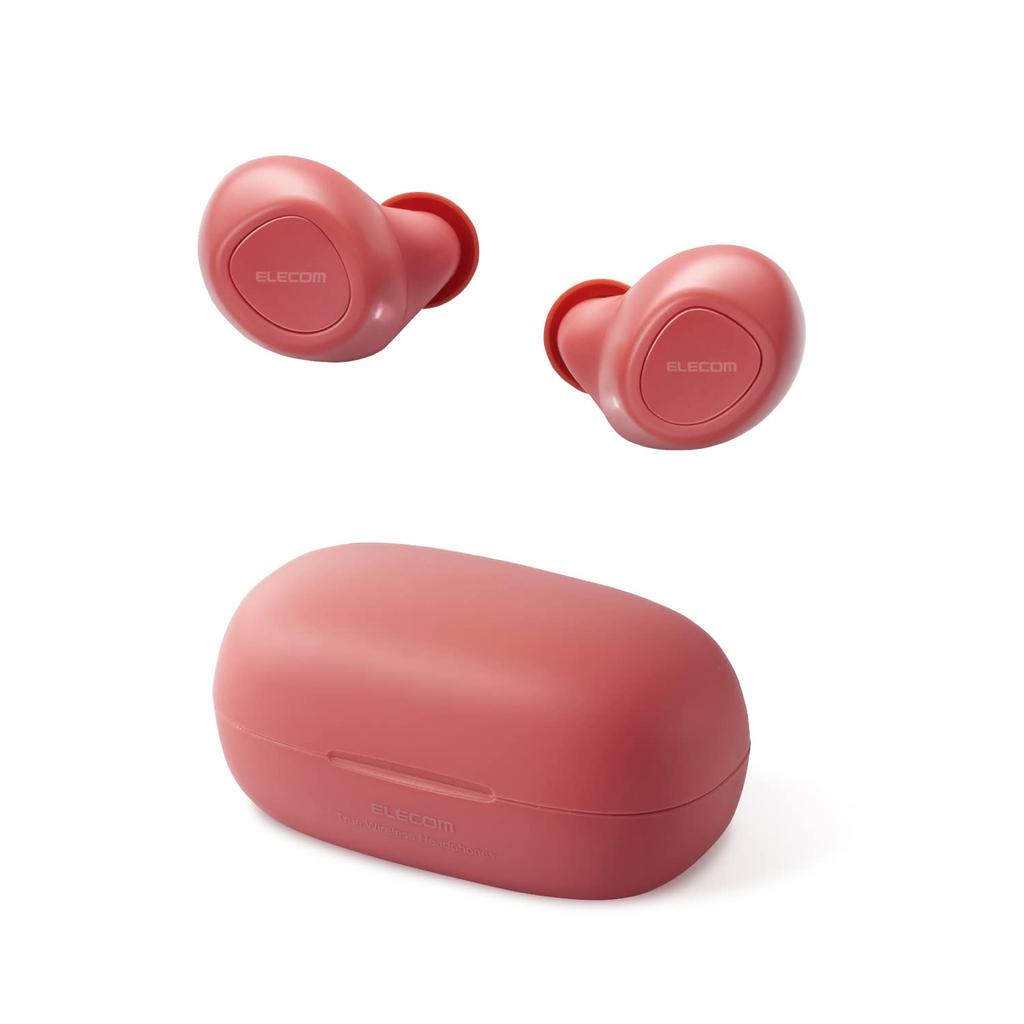 ELECOM True Wireless Bluetooth FAST MUSIC Rose Earphones, TWS10, Red, LBT-TWS10RD