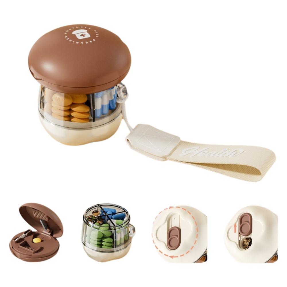 Plastic 4 Grids Pill Box Sealed Travel Pill Container Multi-functional Pill Dispenser  Fish Oil