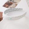 Korean Style Luxury Plaid Sponge Headband for Women - Non-Slip, High Skull Top