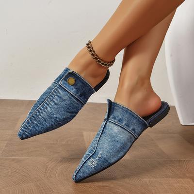 Chinelos Femininos Flats de Bico Fino Sandálias da Moda Retro Casual Sapatos de Grife Tendência Caminhada Confortáveis Chinelos de Mel Slides Femininos