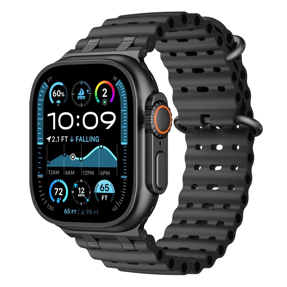 Ocean Silicone Sports Band for Apple Watch Ultra2 49mm Series 10 46mm Soft Loop Strap for Series 9 8 7 6 5 4 SE 45mm 44mm Correa