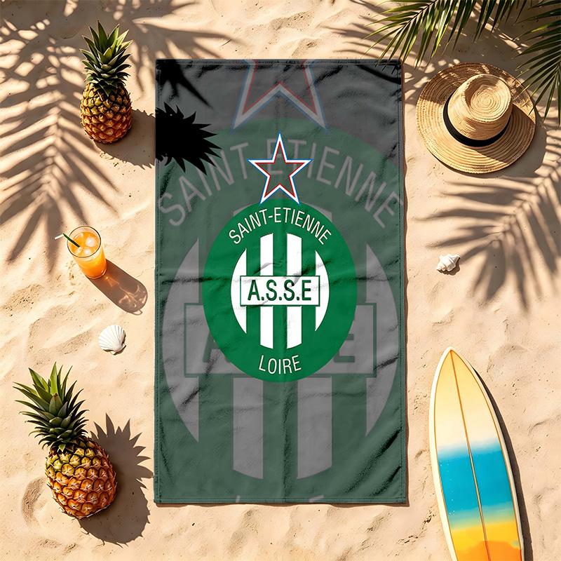 AS Saint Etienne (1) Theme Beach Towel Sand Resistant Soft And Comfortable Suitable For The Pool Camping Yoga And Diving A Travel