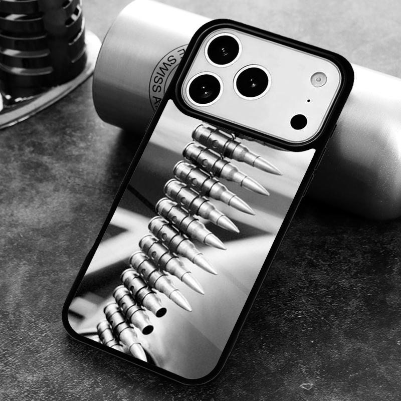 Military Gun Bullets Collage Phone Case for iPhone 17 16 15 Pro Max Air 14 13 12 11 Plus Shockproof Capa Cover