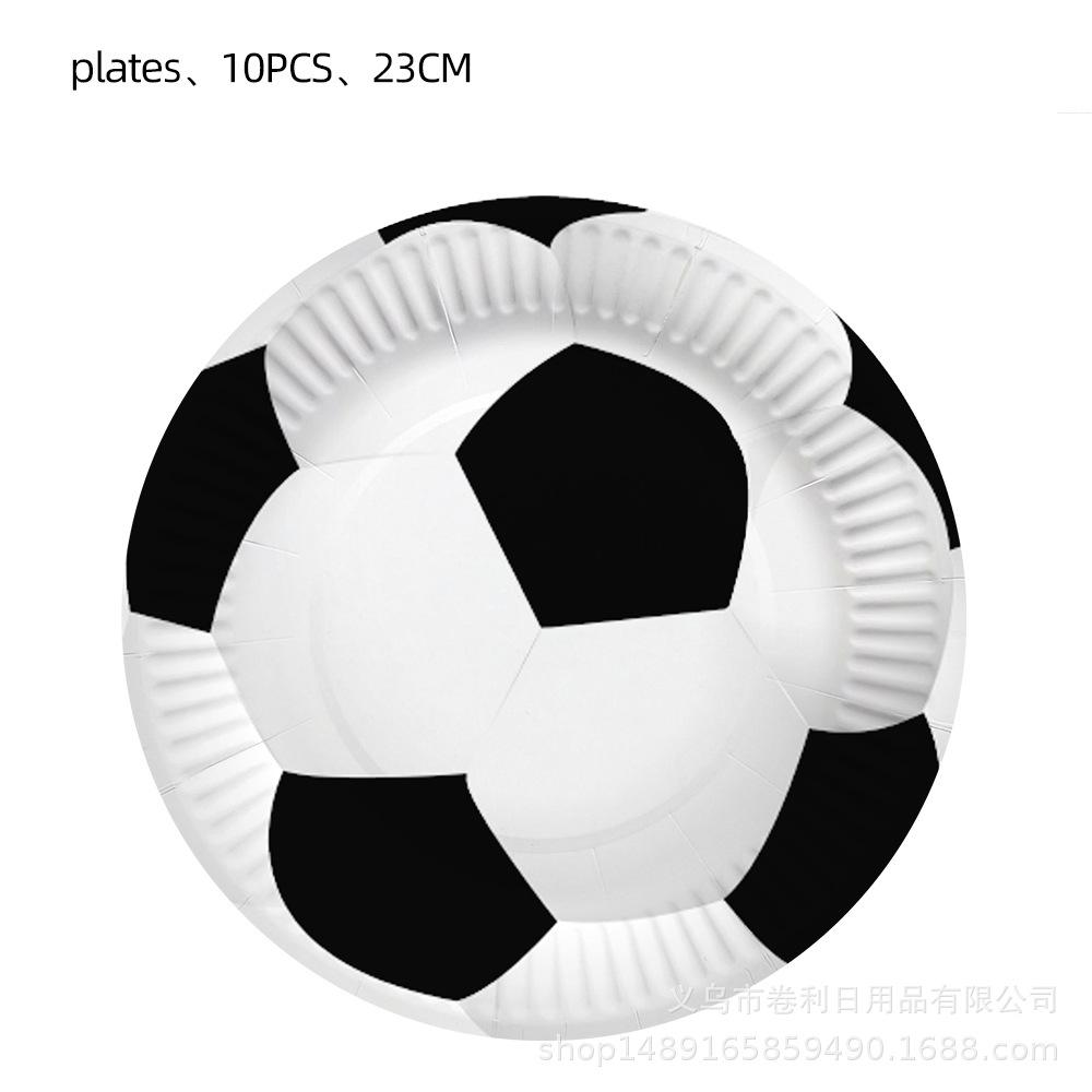 Black And White Football Party Supplies Birthday Decoration Sports Theme Arrangement Party Tableware Paper Towels Paper Plates Paper Cups