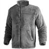 Herren Polarfleecejacke für Winter Einfarbig Stehkragen Langarm Reißverschlussfliege Mantel Lockere Passform Herren Oberbekleidung mit Taschen