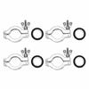 4PCS 304 Stainless Steel+Fluororubber Vacuum Clamp Stainless Steel Clamp  Industrial Equipment