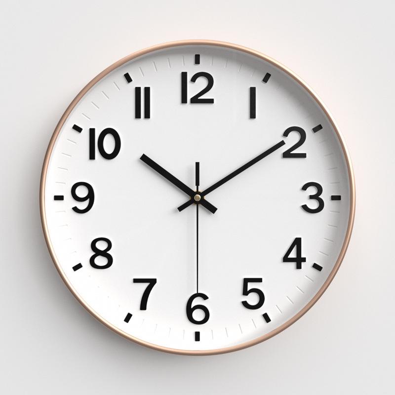Living Room Wall Clock Modern Simple Home Clock Bedroom Silent Wall Clock Round Quartz Clock 12 Inches 30CM