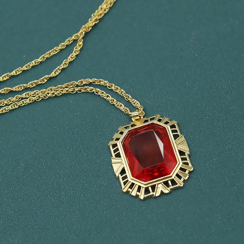 Same The Sandman Ruby Necklace Square Pendant Cos Props Birthday Christmas Gift