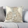 Funda de almohada con mapa vintage del Reino Unido, poliéster, lino, terciopelo, cremallera creativa, funda de almohada decorativa, funda de cojín para el hogar