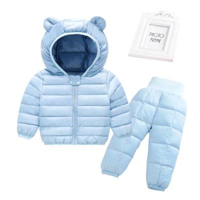 Baby-Baumwollanzug, Winterkleidung für Kinder, mit Baumwolle gepolstert, leichte Daunenjacke für Babys, zweiteiliger Anzug