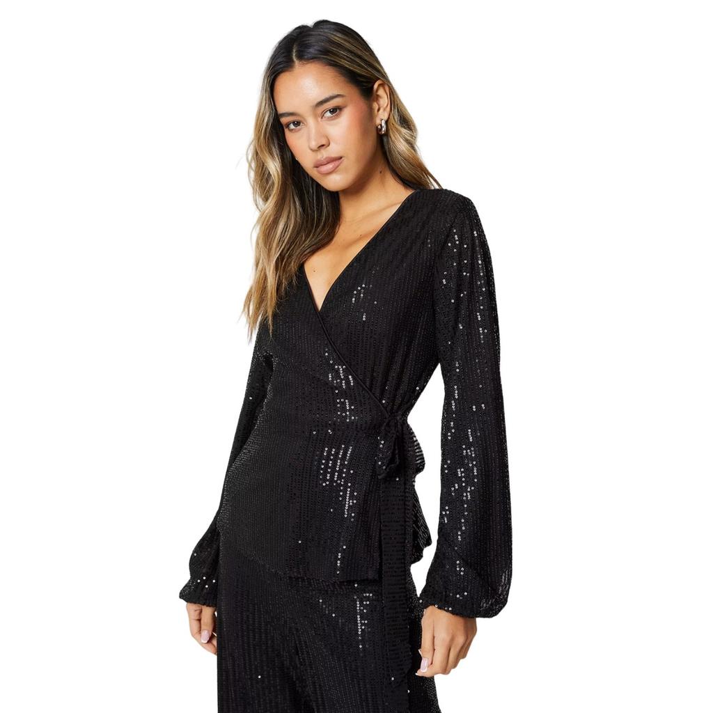 Dorothy Perkins Womens/Ladies Sequin Waist Tie Wrap Top
