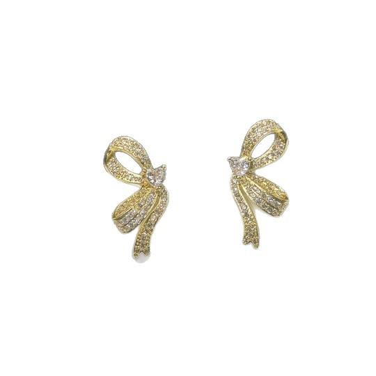 

New niche design high-end full diamond bow stud earrings light luxury unique personalized earrings ear jewelry