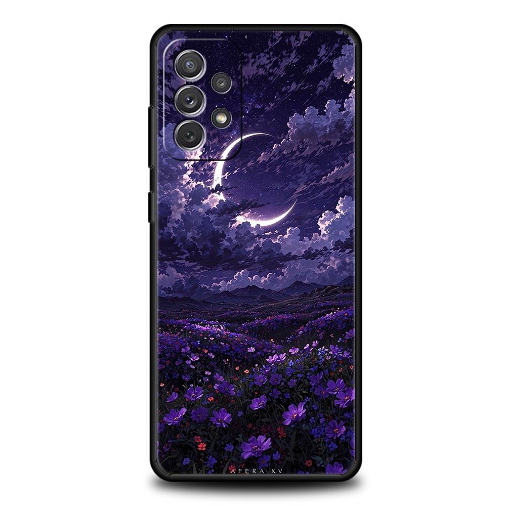 Moon Cloud Comic Style Case for Samsung A57 A37 A51 A71 A21S A17 A11 A15 A25 A41 A23 A33 A53 A73 A07 A05S A13 A35 A55 5G Cover
