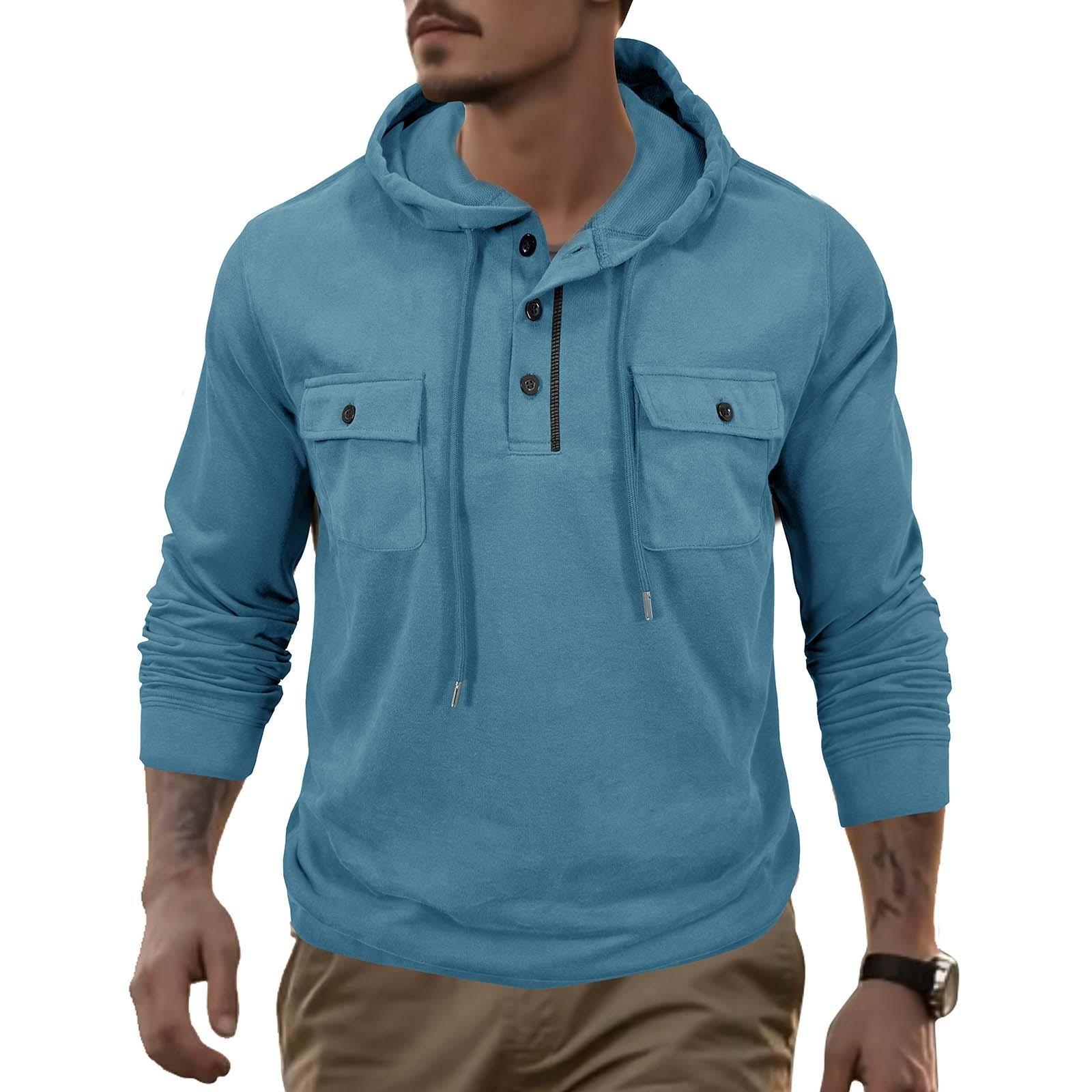 

Мужской топ с круглым вырезом, контрастными длинными рукавами, футболка, свитшот XL светло-синий