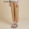 PORTS Women's Deer Velvet Brown Slim-Fit Ankle Pants