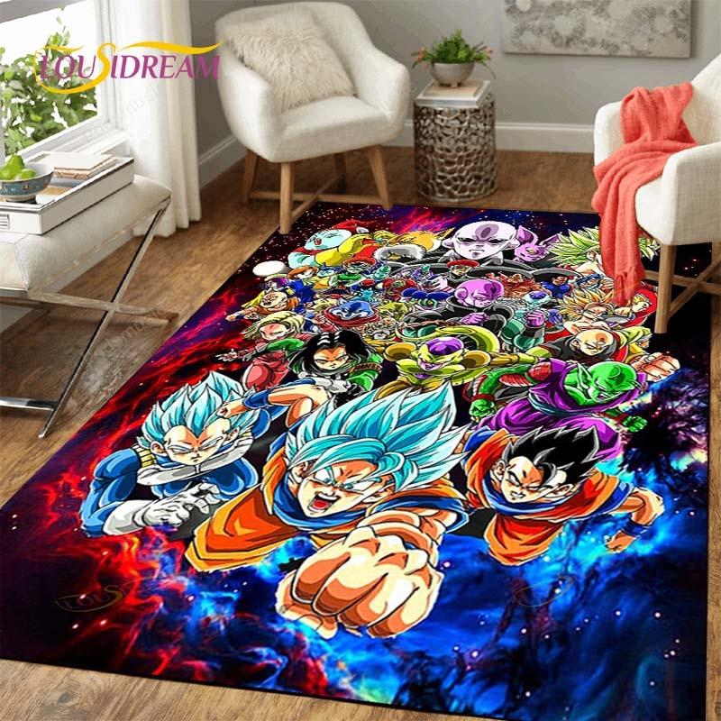 Alfombra antideslizante con dibujos de Dragon Ball Goku para suelo, alfombra cuadrada de calidad para habitación, suelo de baño y cocina extraíble, alfombra impermeable