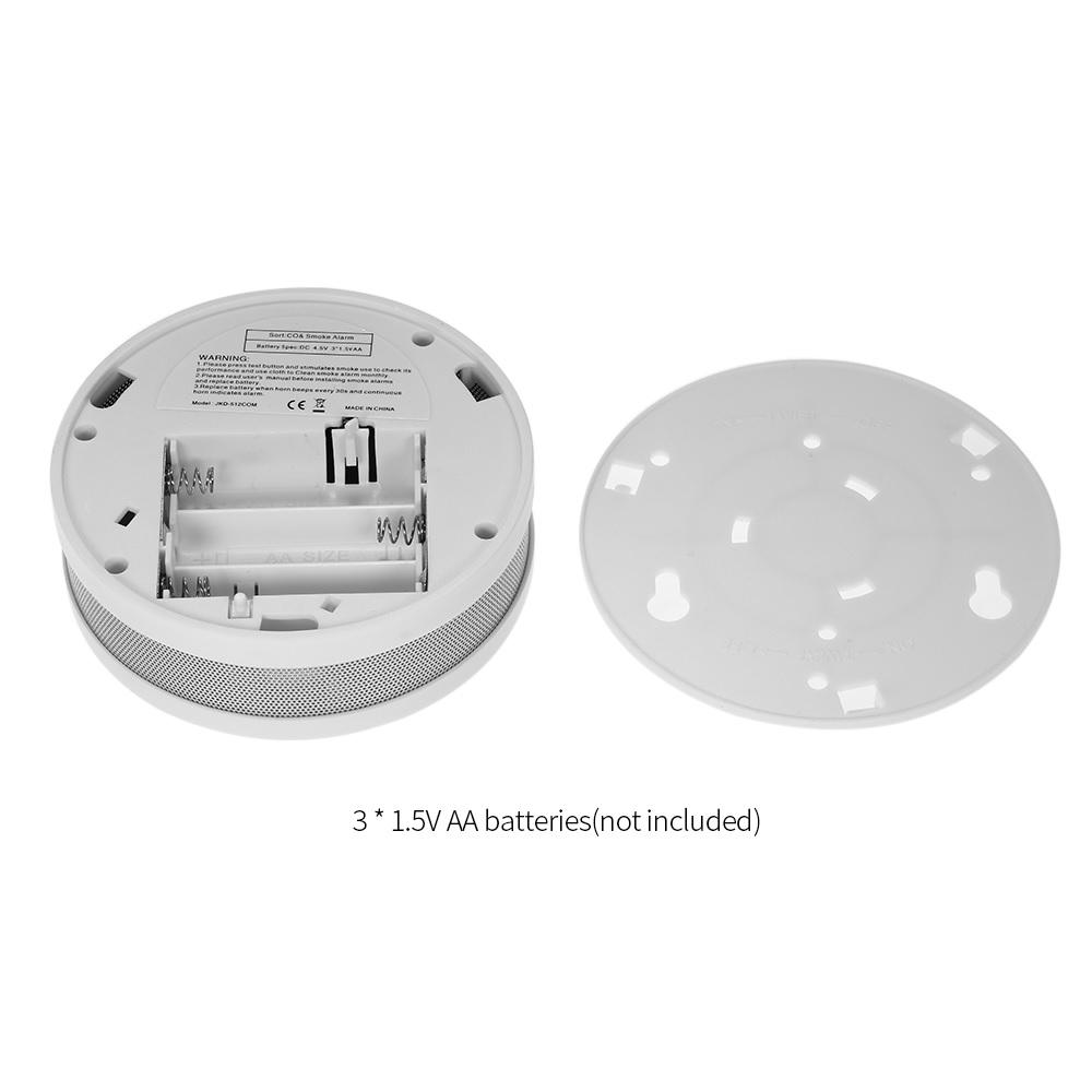 Detector de combinación de humo y monóxido de carbono con pantalla LCD 2 en 1, alarma con luz LED, advertencia de sonido intermitente