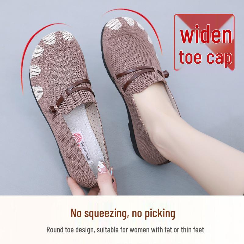 New Style Non-Slip Soft Sole Flat Shoes for Middle-Aged & Elderly Women - Spring/Autumn Comfort Shoes